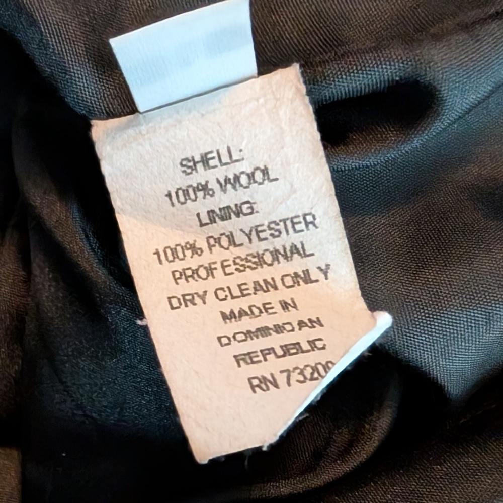 Vintage Marvin Richards Black Wool Peacoat Women’s Size 14 Double Breasted Jacke - Picture 8 of 8